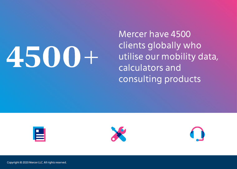 Mercer have 4500 mobility data and consulting clients