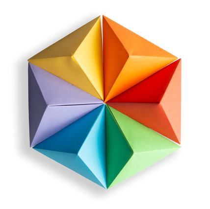 image of colorful origami