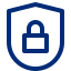 Icon of a privacy lock shield